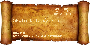Skolnik Terézia névjegykártya